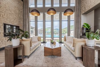 Contemporary clubhouse with business lounge, coffee bar and conference center